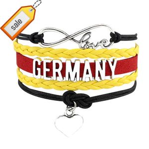 Tillverkare 224 Länder och regioner National Team Flag Armband Infinity Love National Country Flag Läderarmband