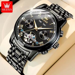 Olevs Men's Watch Fully Automatic Mechanical Men's Hollow out Watch 41mm