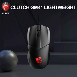 Mouse Mouse da gioco ergonomico cablato MSI GEAR CLUTCH GM41 LEGGERO Cinque pulsanti Usb RGB per PC portatile Gamer Desktop Nuovo