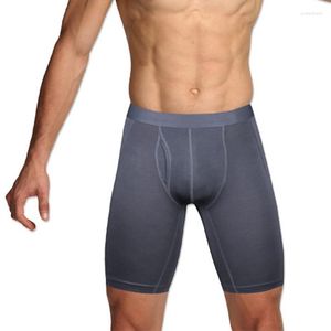 Cuecas masculinas cuecas boxer compridas cuecas masculinas de algodão para homens bolsas em U abertas e baús sensuais