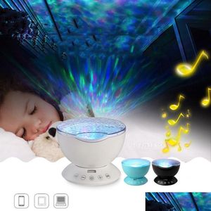 Andra heminredning Projektor Ocean Wave Starry Sky LED Night Light Remote Control Projection Lamp Star USB DH1066 Drop Delivery Garden DHH1G