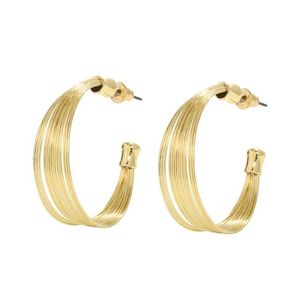 Hoop Huggie Trendy Sier Needle Earrings Geometric C Shape Earring For Women Mti Layer Chain Round Jewelry Party Drop Delivery Dhcym