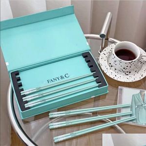 Chopsticks Blue Bone China Ceramic Hushåll Highend Nonslip Highvalue Net Red Table Seary High Quality Drop Delivery Home Garden Kitc DHQKD