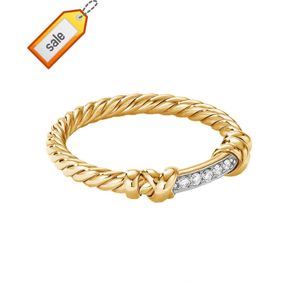 Nagosa Classic 18K Gold Vermeil grossist Sterling Silver Jewelry Cubic Zirconia Wrap Twist Size Ring