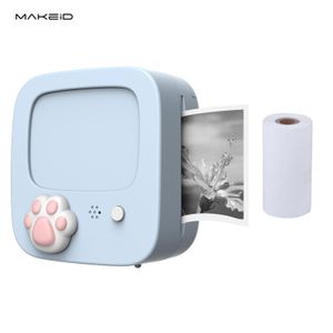 Skrivare Makeid SC1 mini Pocket Photo Printer Portable Thermal Printing Machine 203dpi Wireless Bt Connection Instant Printer Typec