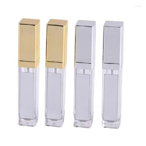 Storage Bottles 7ML Lipgloss Containers Gold Silver Lip Glaze Bottle Makeup Organizer High-end Gloss Tubes With Led Light And Mirror 5pcs