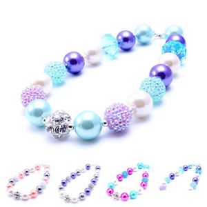 Perlenketten EST Design Strass Kugel Halskette Geburtstagsfeier Geschenk für Kleinkinder Mädchen Bubblegum Baby Kinder Chunky Schmuck Drop Dhiz8