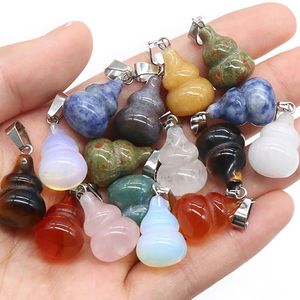 Wholesale Gourd crystal gemstone pendant natural stone Charms Gourd Shape Beads Pendants For necklace Jewelry Making