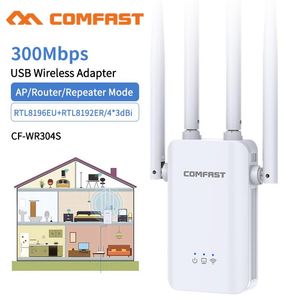 Routers 300Mbps Wireless Repeater Router 2.4Ghz Home Wifi Extender 4*3dbi Antenna Wi fi Long Coverage External Wifi Signal Amplifier