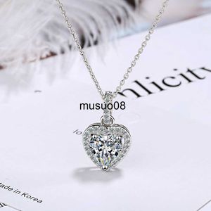 Pendant Necklaces 925 Sterling Silver Zircon Heart Pendants Necklaces For Women Luxury Designer Jewelry Gift Female Free Shipping Items GaaBou J230601