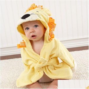 Banyo Bebek Bebek Bebek Uzun Kollu Hoodies Kemer Banyo Cüppe Tatlıları Sevimli Erkek Kızlar Hayvan Kulakları Batak kapşonlu Havlos VT1162 DRO DHC18