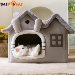 Pens Winter Kennel Warm Dog House Soft Pet Dog Bed Tent Pluszowe łóżko śpiące szczenię