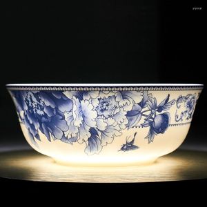 Bowls 6 Inch Noodle Bowl Jingdezhen Bone China Tableware Chinese Ceramic Soup Blue And White Porcelain Rice Salad Container