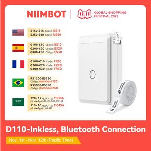 Printers Niimbot D110 D11 D101 Smart Portable Label Printer Mini Pocket Thermal Sticker Maker Selfadhesive Label Printer For Office Home