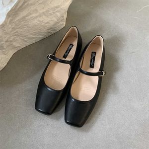 Nxy Sandals 2023 Summer Brand Women Flats Square Tee Sholew Mary Jane Shoes Soft Disual Ballet Slingback 230511