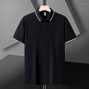 Polo da uomo Casual 2023 Estate manica corta Solido nero bianco Polo Abbigliamento moda di marca per uomo Oversize 7XL 8XL