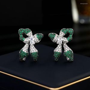 Orecchini pendenti Bilincolor Creative Design Light Luxury Silver Needle Zircon Intarsiato Papillon per le donne