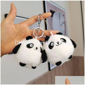 Chaveiros de pelúcia Kawaii Soft Panda Jóias Mochila Mochila Ornamento Anel-chave Presentes Cerca de 10 cm Drop Delivery Brinquedos Bichos de Pelúcia Pe Othio