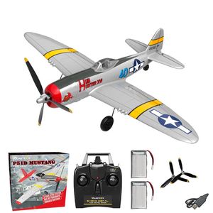 P-47 Lightning RC Plane 2.4G 4Ch RC Fighter 400mm Wingspan P47 RTF Aircraft One-key Aerobatic RC Warbird CUB Airplane Toys Gifts