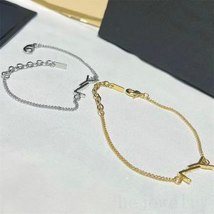 Punk charm bracelet love link chains charms bracelets special pulsera rectangle wrist accessories Jewlery Designer for Women letters luxury bracelet men ZB018 F23