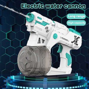 Sand Play Water Fun New Electric Repeater Gun Stora kapacitet Skytte Summer Toys Automatic Sprinkler Battle Outdoor Toy Gift