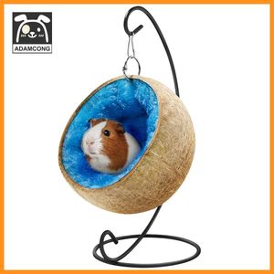 Cages Guinea Pig Bed, Hamster Hide, Guinea Pig Accessories, Guinea Pig Toys, OVMKOV Large Coconut Shell Hamster Bed Room, Hide Space