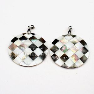 Anhänger Halsketten Natürliche Muschel Charme Mosaik Runde Schmuck Für DIY Damen Selbstgemachte Ohrringe Zubehör