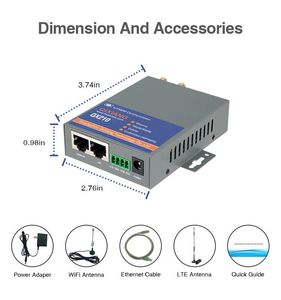 Routers QX210 M2M IoT 4G LTE Modem Router Support Ethernet Vpn Wifi Sim Card Slot Serial rs232/rs485 Port