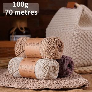 Yarn 100g/ball environmentally friendly Japanese wool twisted cotton anti pilling high-strength yarn used for hand crocheted bag hats P230601