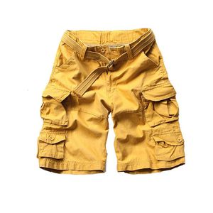 Herrshorts mode vintage män shorts militär stil armé kamouflage last shorts plus bälte 230531