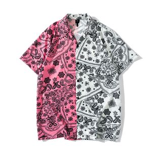 Męskie koszulki Bandana Patchwork Button Down vintage męskie koszule Letnie wakacyjne plaża Paisley Hawaiian Shirts 230601