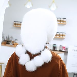Unisex Full Covers Real Fox Fur Hat Russian тепло