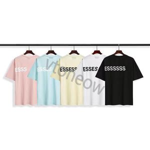 2023 Ess Summer Men's Designer T-shirt Casual Men's Women's Loose fitting T-shirt Back Letter fears Printing Short Sleeve Luxury ess Men's T-shirt ofgods S-2XL