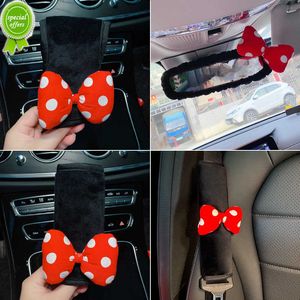 New Dots Print Bowknot Universal Car Safety Seat Belt Cover Soft Plush Shoulder Pad Styling Seat Belts Protective Car Accessories