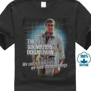 Camisetas masculinas Six Million Dollar Man Technology Shirt Xxx Large Black Rockabilia