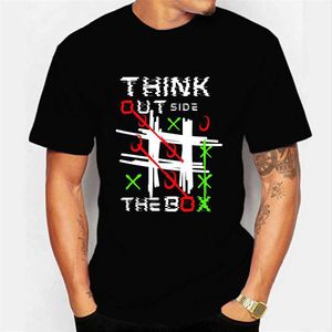 T-Shirts Hip Hop Math Print Extra Large Street Apparel Harajuku Think Outside The Box Funny Plus Size Men's Summer Black Top T-shirt P230601