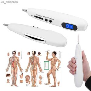 Handhållen Acupoint Massage Pen Tens Point Detector LCD Display Electric Acupuncture Pen Pain Relief Stimulator Device L230523