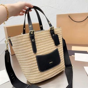 Beach Bag Casual Rattan Large Capacity Totes Designer Wicker Woven Women Handbags Summer Beach Straw Bags Lady Travel Big Basket Purse