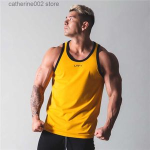 T-shirt da uomo Sport da uomo Bodybuilding Gilet Palestra Allenamento Fitness Camicia senza maniche in cotone Abbigliamento da corsa Estate Casual Gilet tinta unita T230601