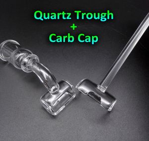 Quartz Trough Banger Nail With Carb Cap 10mm 14mm 18mm Male Female 45 90 Quartz Bangers Nails For Glass Water Bongs Dab Rigs6760974