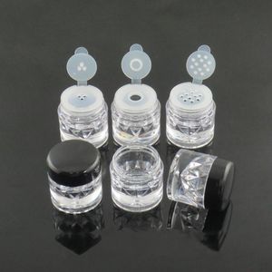 Flaskor grossist 3g diamant clear empry kosmetisk sifter lös pulverburkar behållarskruv lock Diy flaska för sminkverktyg
