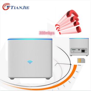 Yönlendiriciler Tianjie 300Mbps Kablosuz Yönlendirici 4G WiFi LTE Yüksek Hızlı Kilitli Mobil Hotspot RJ45 Ethernet Port CPE Modem SIM kart yuvası