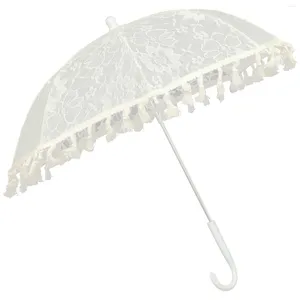 Guarda-chuva pequeno guarda-chuva para casamento infantil renda branca guarda-sol nupcial decoração vintage