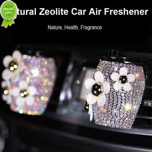 Ny Crystal Daisy Flower Car Air Freshener Outlet Vent Clip Air Conditioner Car Parfym Zeolit ​​Fragrance Auto Decor for Girl Ladies