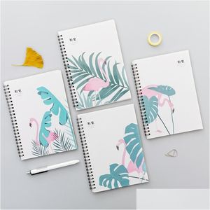 Blocos de notas 4 pçs bobinas notebook portátil mini trompete bolso bloco de notas espiral diário de viagem livro escola estudante papelaria escritório memorando p dh6d1