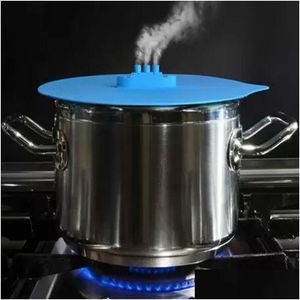 Cookware Parts Sile Steam Ship Steaming Lid Eco Friendly Anti Spill Protection Er For Pots Bowl Dustproof Kitchen Tools Dbc Drop Del Dhyic