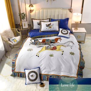 Copripiumino di lusso Cotone egiziano a fiocco lungo Set di quattro pezzi Set di sei pezzi Tutto cotone Puro cotone 60 set Biancheria da letto Serie di cavalli