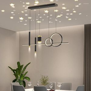 Hängslampor nordiska ljus lyxrestaurang lampa modern enkel stjärna himmel topp bar ljuskrona villa matsal kreativ