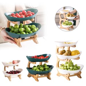 Dekorative Teller, Geschirr mit Boden, Küche, Obstschale, Deluxe-Service, Snack-Tisch, Tablett, Holzgeschirr 230531