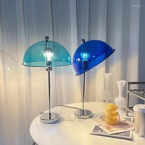 Table Lamps Vintage Acrylic LED Lamp Colored Lampshade Floor For Dining Room Bedroom Coffee El Chrome Mushroom Standing Light